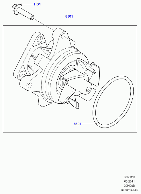 Land Rover LR025302 - Pompa apa allinparts.ro