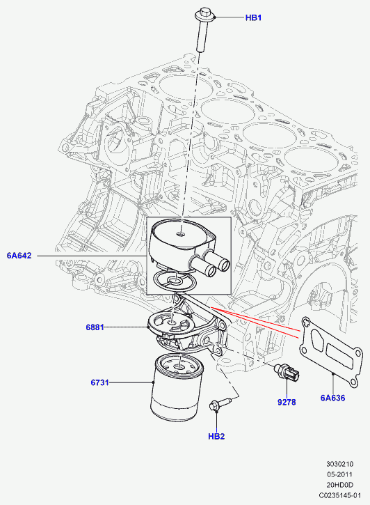 Land Rover LR025007 - Etansare, pompa ulei allinparts.ro