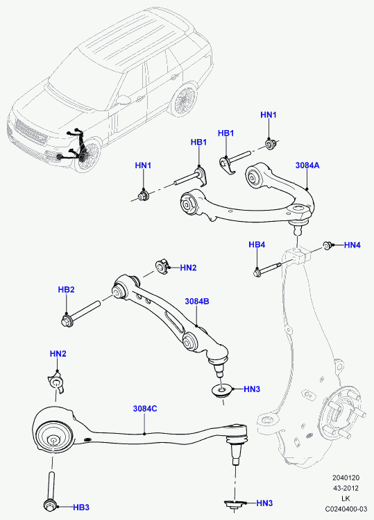 Land Rover LR034219 - Brat, suspensie roata allinparts.ro