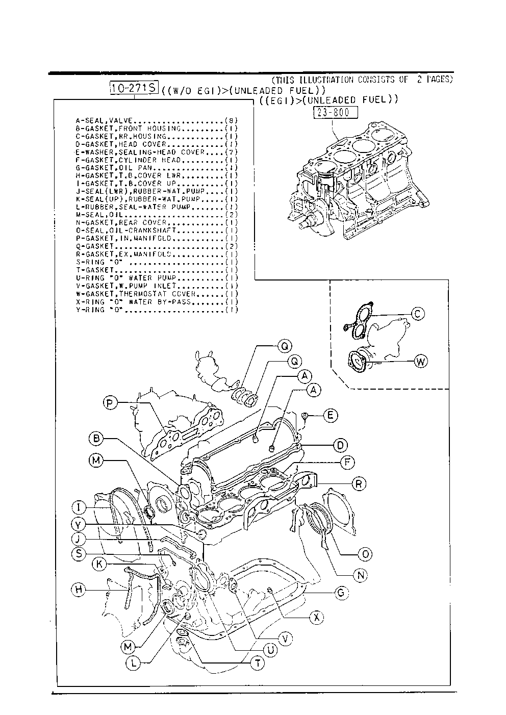 MAZDA 8AGM-10-271A - Set garnituri, chiulasa allinparts.ro