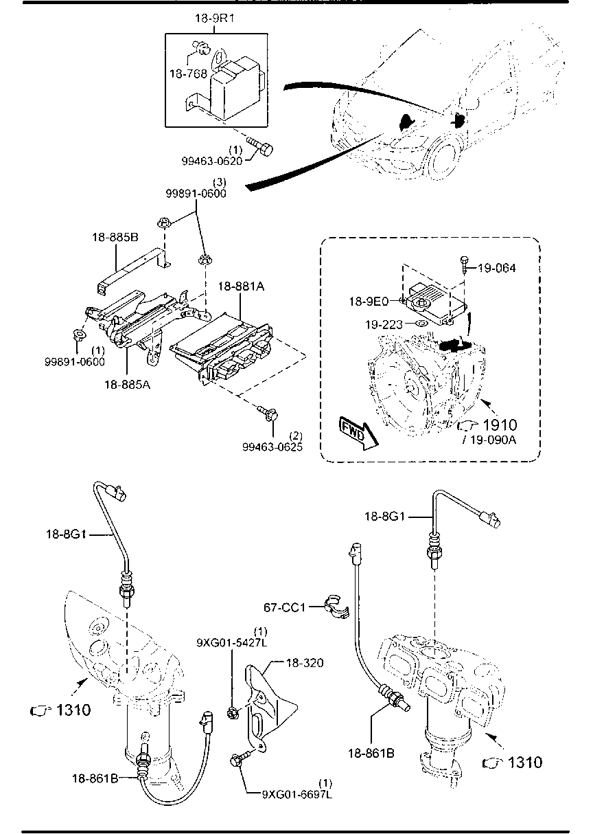 MAZDA CA41-18-861 - Sonda Lambda allinparts.ro