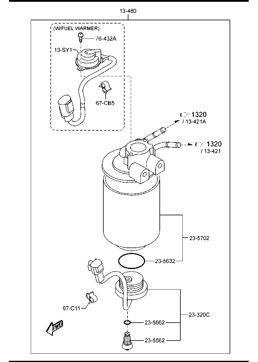 MAZDA SH01-13-480A - Filtru combustibil allinparts.ro