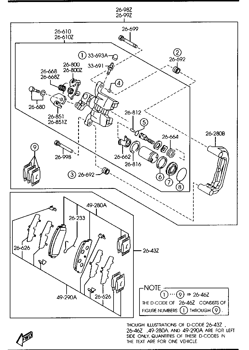 MAZDA GJYB-26-43ZA - Set placute frana,frana disc allinparts.ro