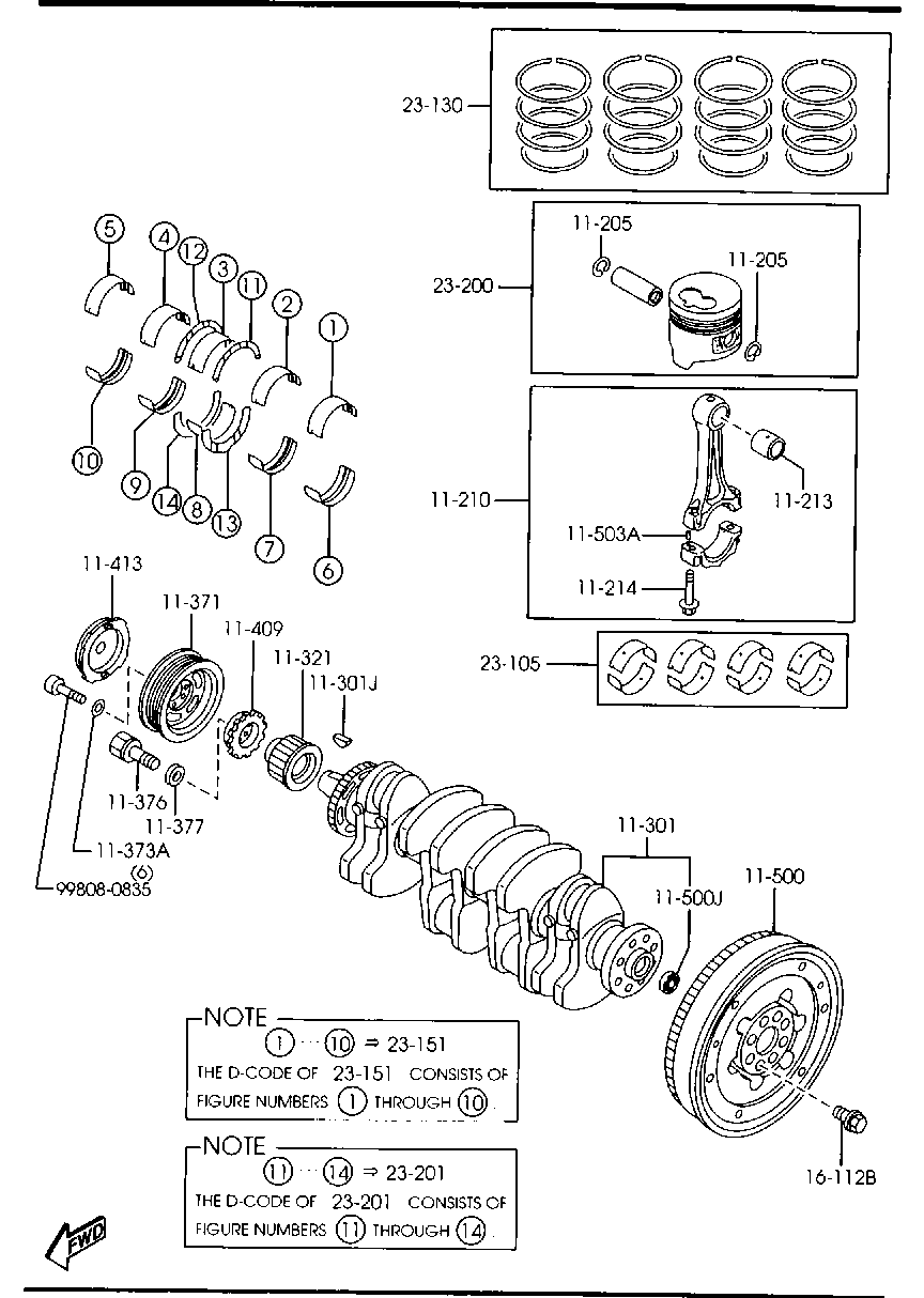 MAZDA RF01-23-115 - Saiba distantier, arbore cotit allinparts.ro