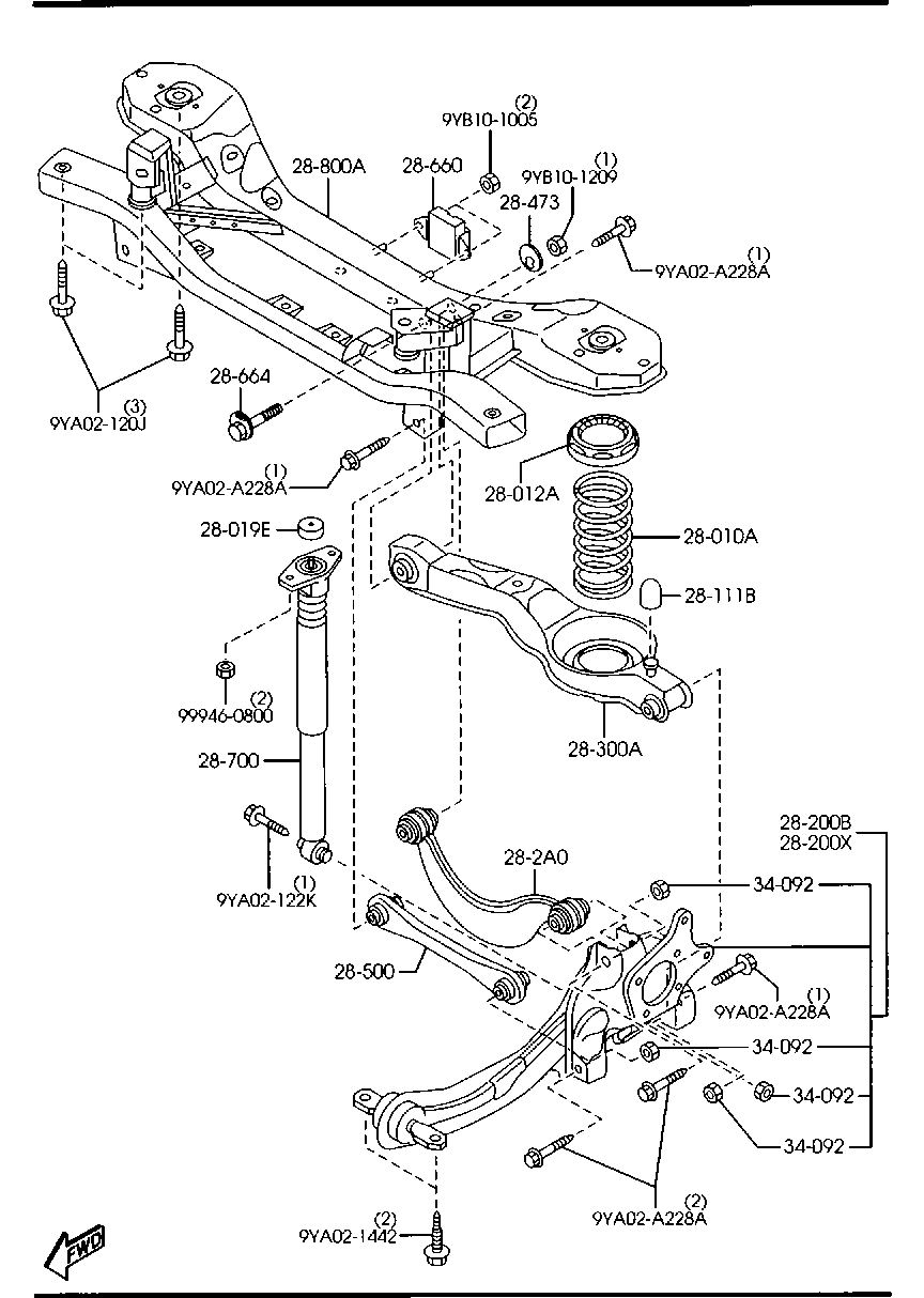 MAZDA BBM4-28-200A - Suport,trapez allinparts.ro