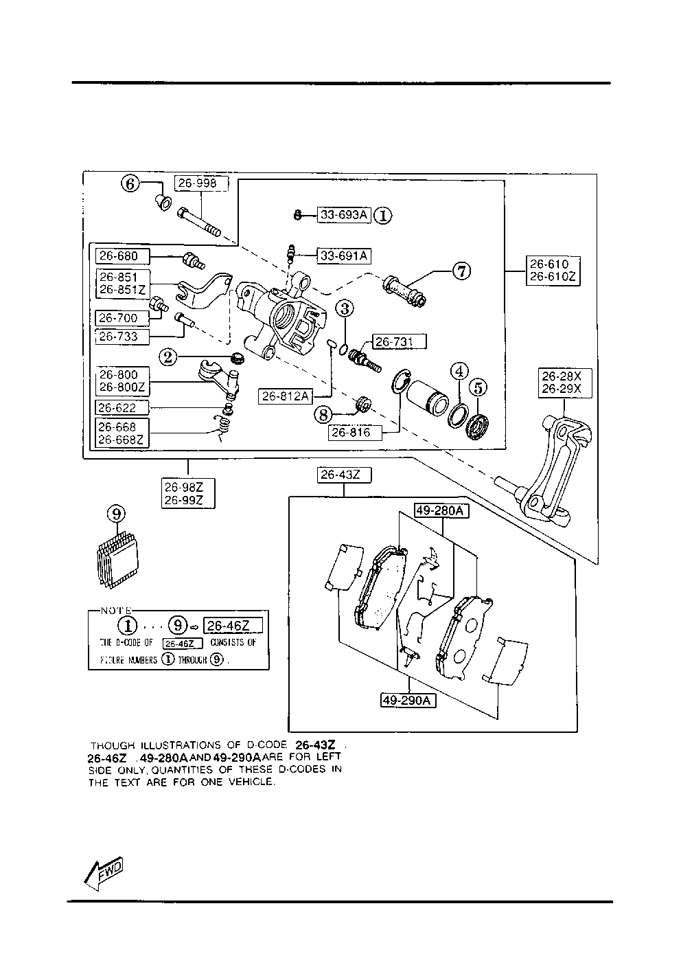 MAZDA G5Y6-26-43ZB - Set placute frana,frana disc allinparts.ro