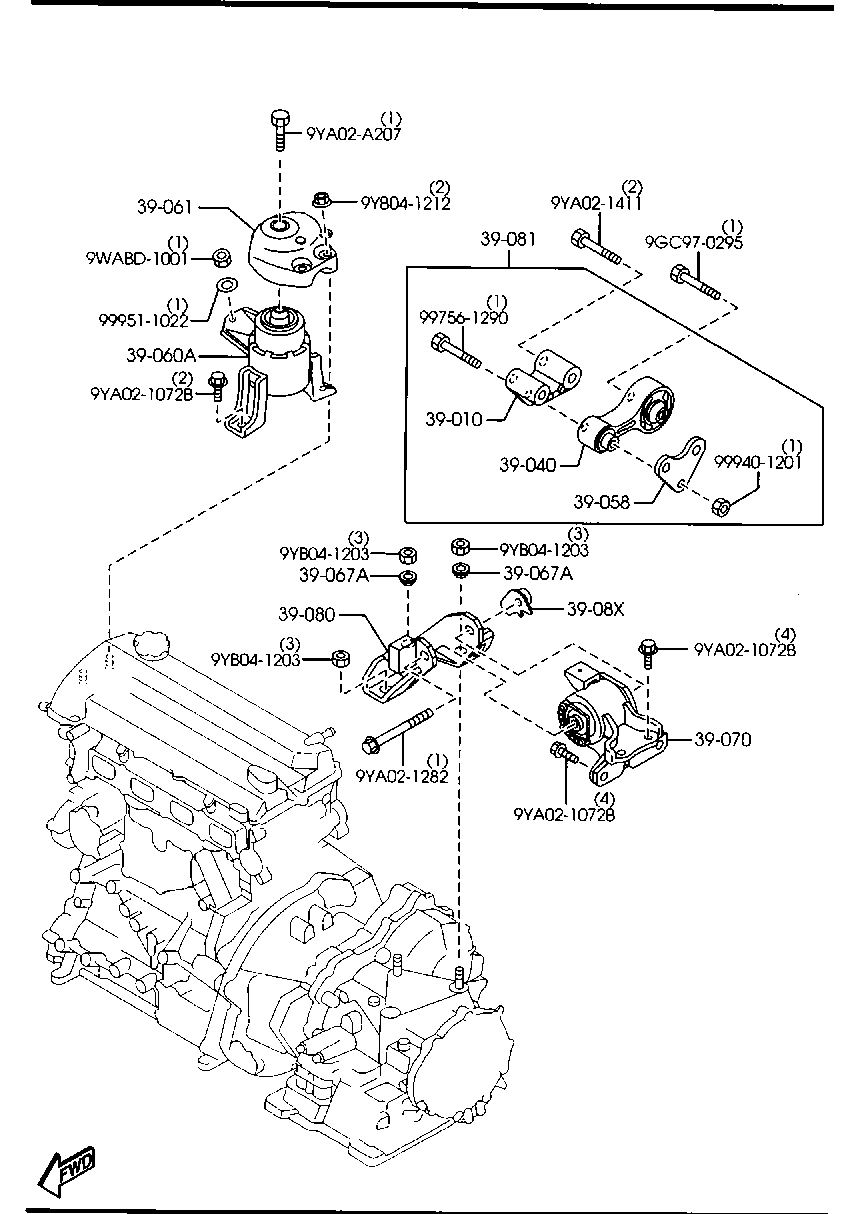 MAZDA GJ6G-39-070B - Suport motor allinparts.ro