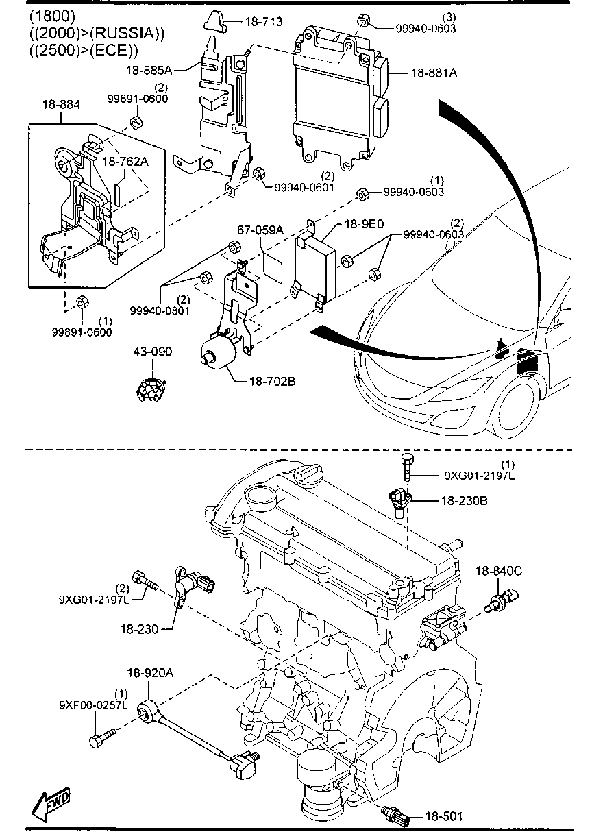 MAZDA L35G-18-840 - Senzor,temperatura lichid de racire allinparts.ro