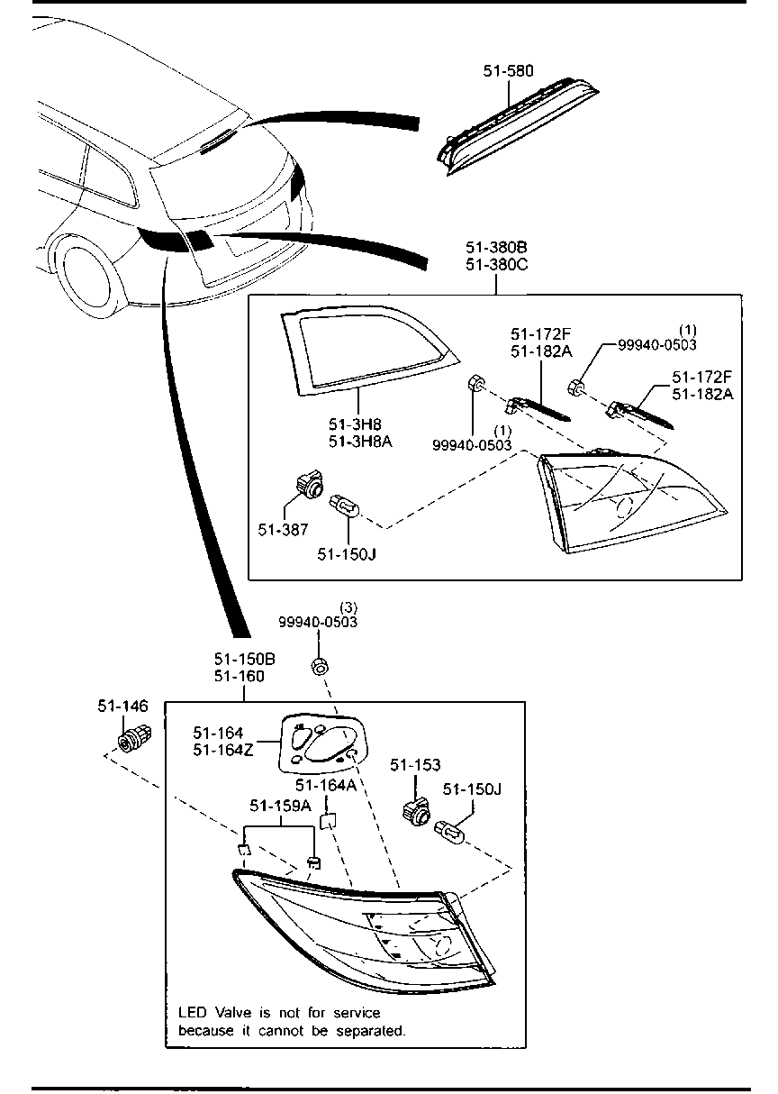 MAZDA GET5-51-3G0 - Lampa spate allinparts.ro