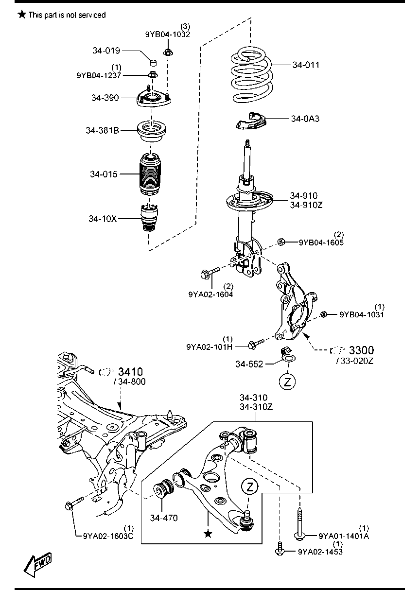 MAZDA G46C-34-300F - Brat, suspensie roata allinparts.ro