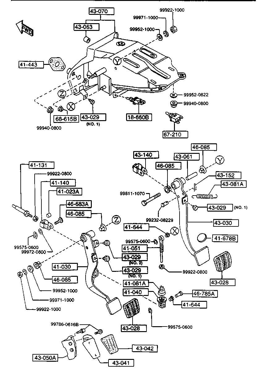 MAZDA B001-66-490A - Comutator lumini frana allinparts.ro