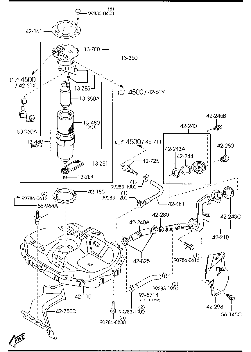 MAZDA ZL05-13-350 - Pompa combustibil allinparts.ro