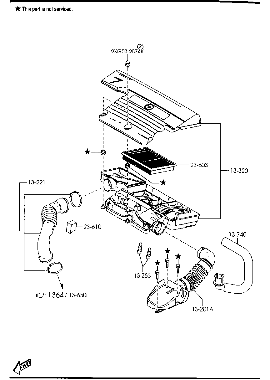 MAZDA C601-13-Z40 - Filtru aer allinparts.ro