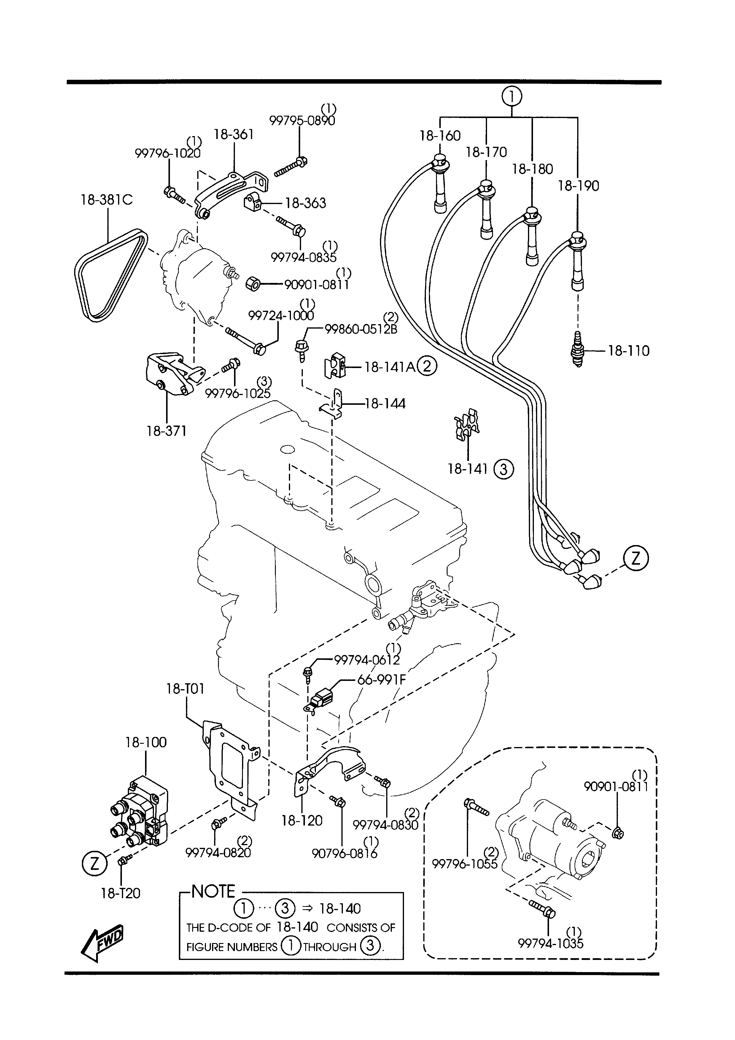 MAZDA FS12-18-381A - Curea transmisie cu caneluri allinparts.ro