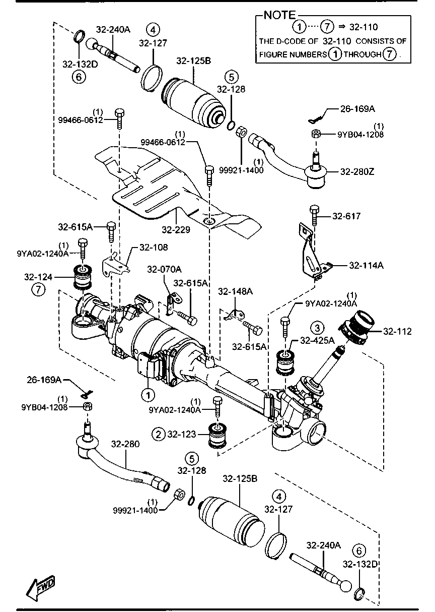 MAZDA GS1D-32-110 - Caseta directie allinparts.ro