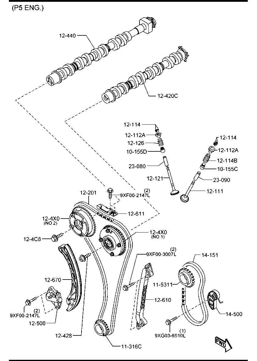 MAZDA P301-12-614A - Ghidaje, lant distributie allinparts.ro