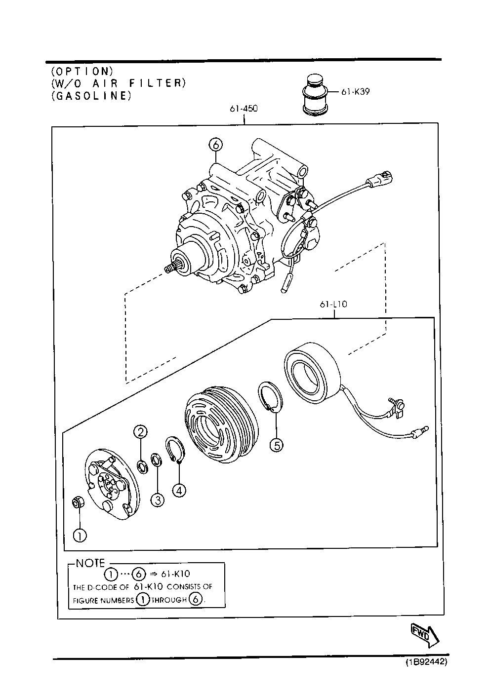 MAZDA B22B-61-450B - Compresor, climatizare allinparts.ro