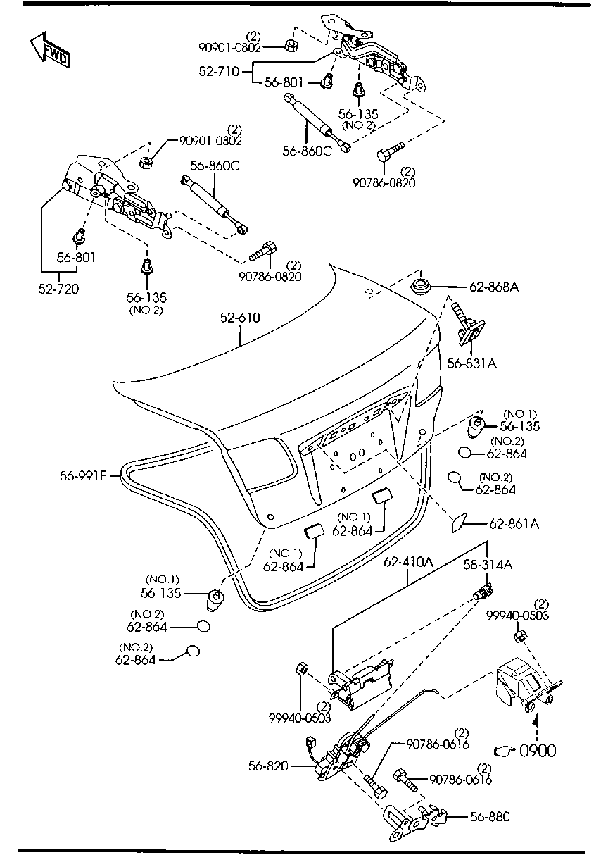 MAZDA GJ6A-56-930G - Amortizor portbagaj allinparts.ro
