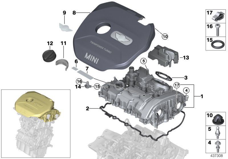 BMW 11 12 8 619 360 - Buson,umplere ulei allinparts.ro
