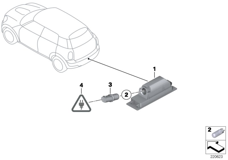 Mini 63262755711 - Iluminare numar de circulatie allinparts.ro
