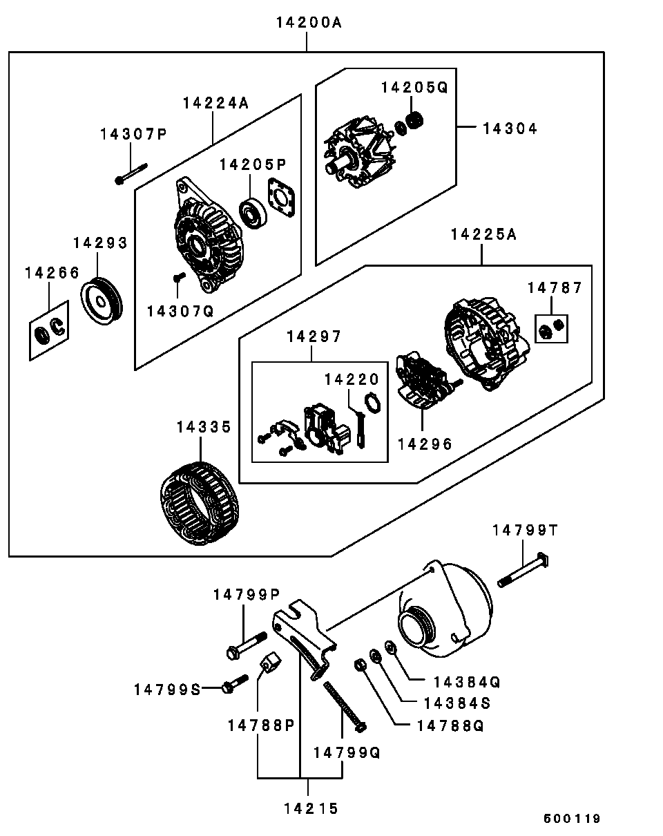 Mitsubishi MD184280 - Generator / Alternator allinparts.ro