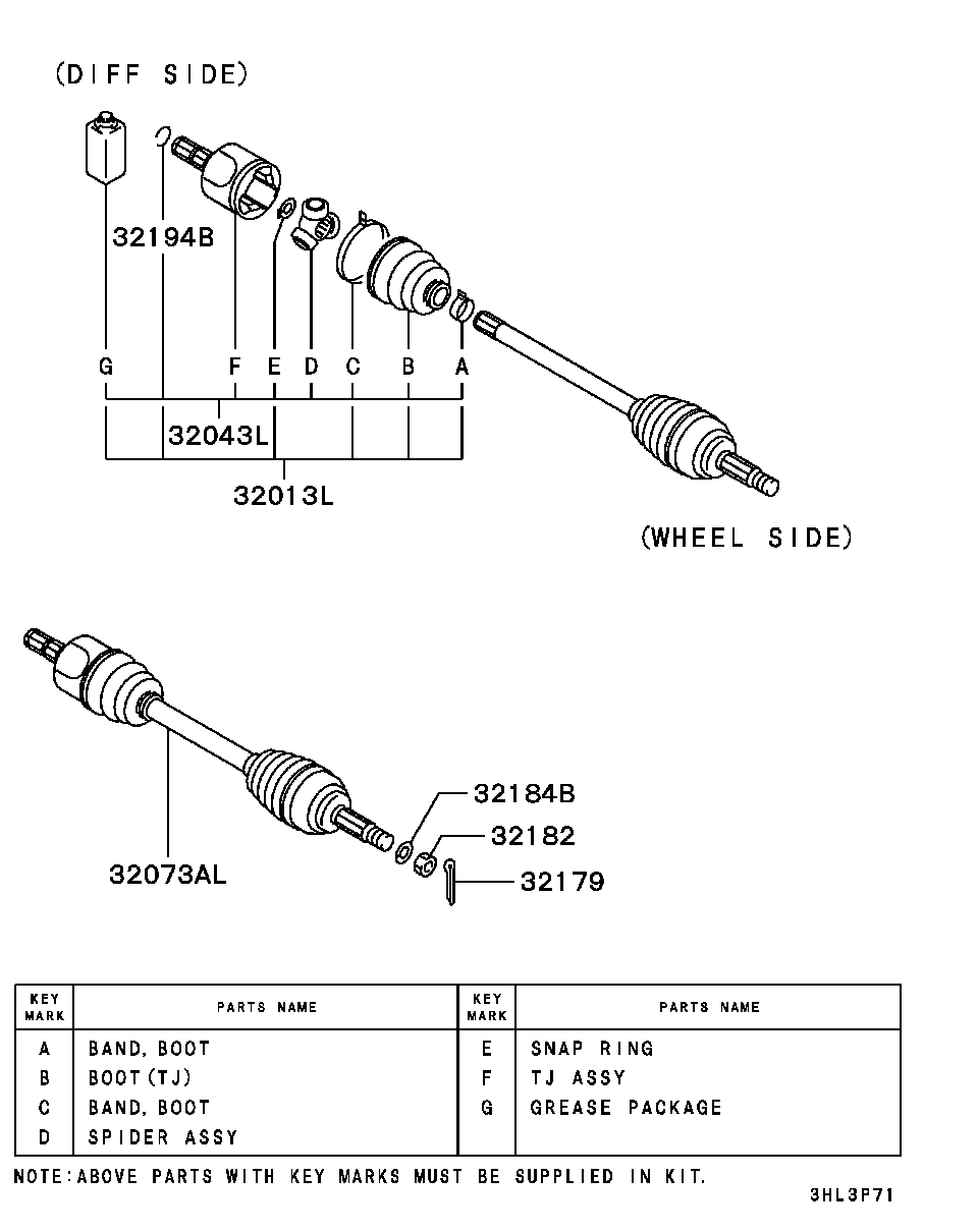 Mitsubishi MN171193 - Burduf cauciuc, articulatie planetara allinparts.ro