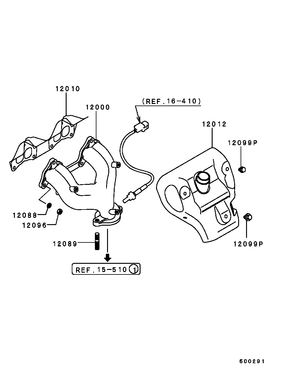 Mitsubishi MS450035 - Piulita,galeria de evacuare allinparts.ro