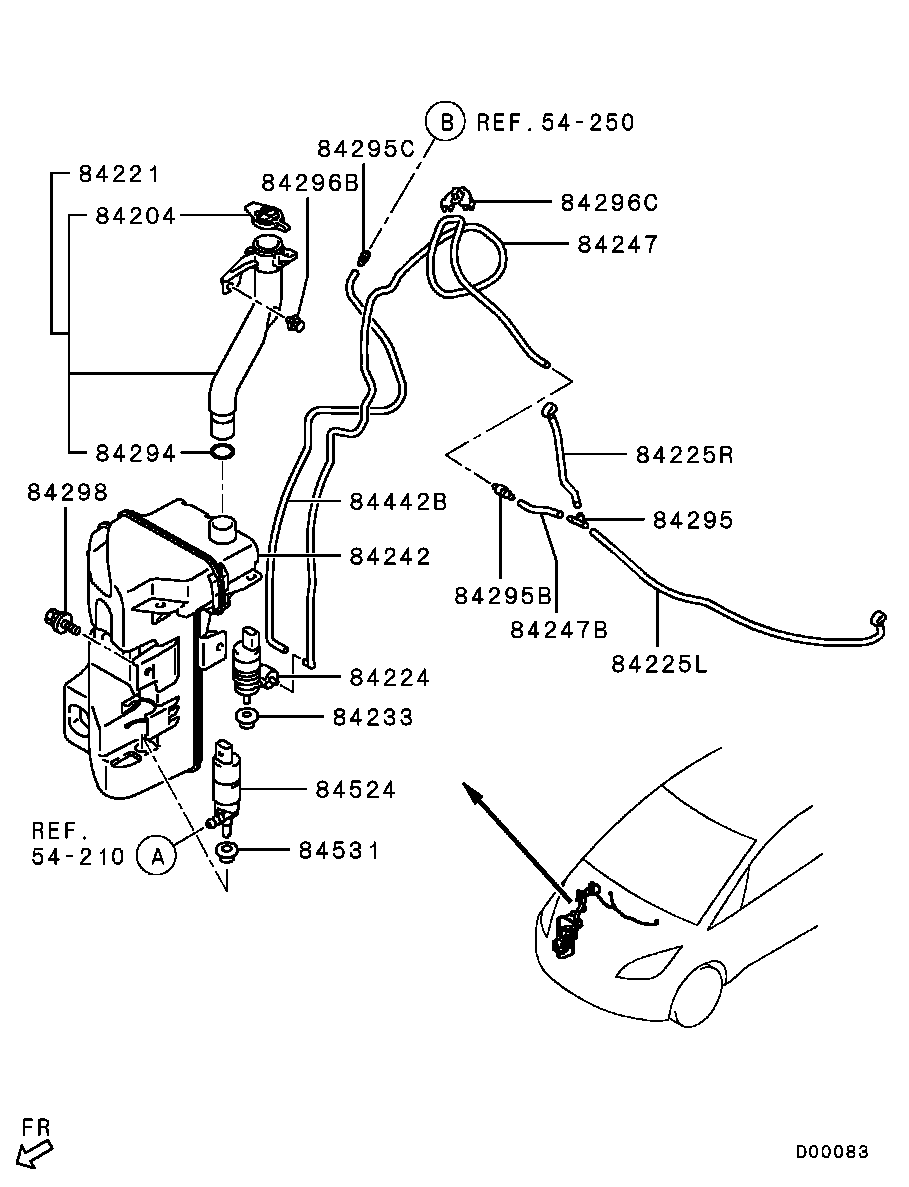 Mitsubishi 8260A021 - Pompa de apa,spalare parbriz allinparts.ro
