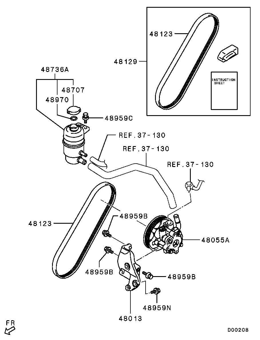 Mitsubishi 4451A112 - Curea transmisie cu caneluri allinparts.ro