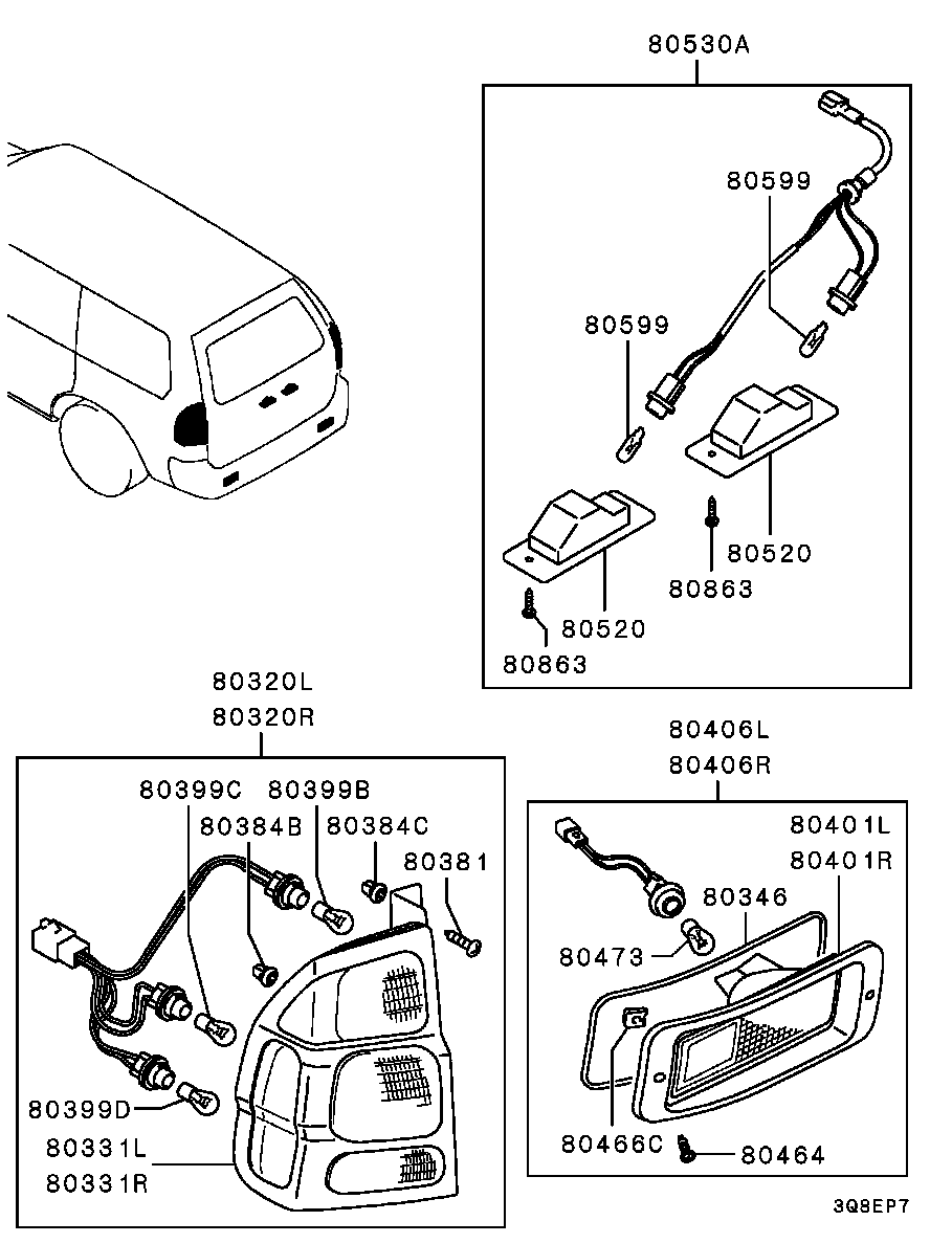 Mitsubishi MS 820046 - Bec, lumini bord allinparts.ro