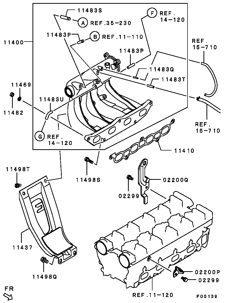 Mitsubishi MF430005 - Piulita,galeria de evacuare allinparts.ro