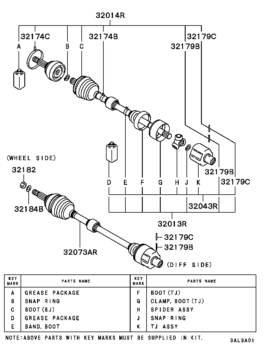 Mitsubishi MR263171 - Burduf cauciuc, articulatie planetara allinparts.ro