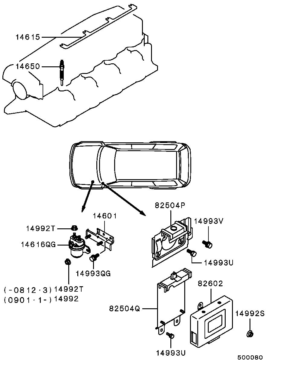 Mitsubishi MR 577131 - Bujie incandescenta allinparts.ro