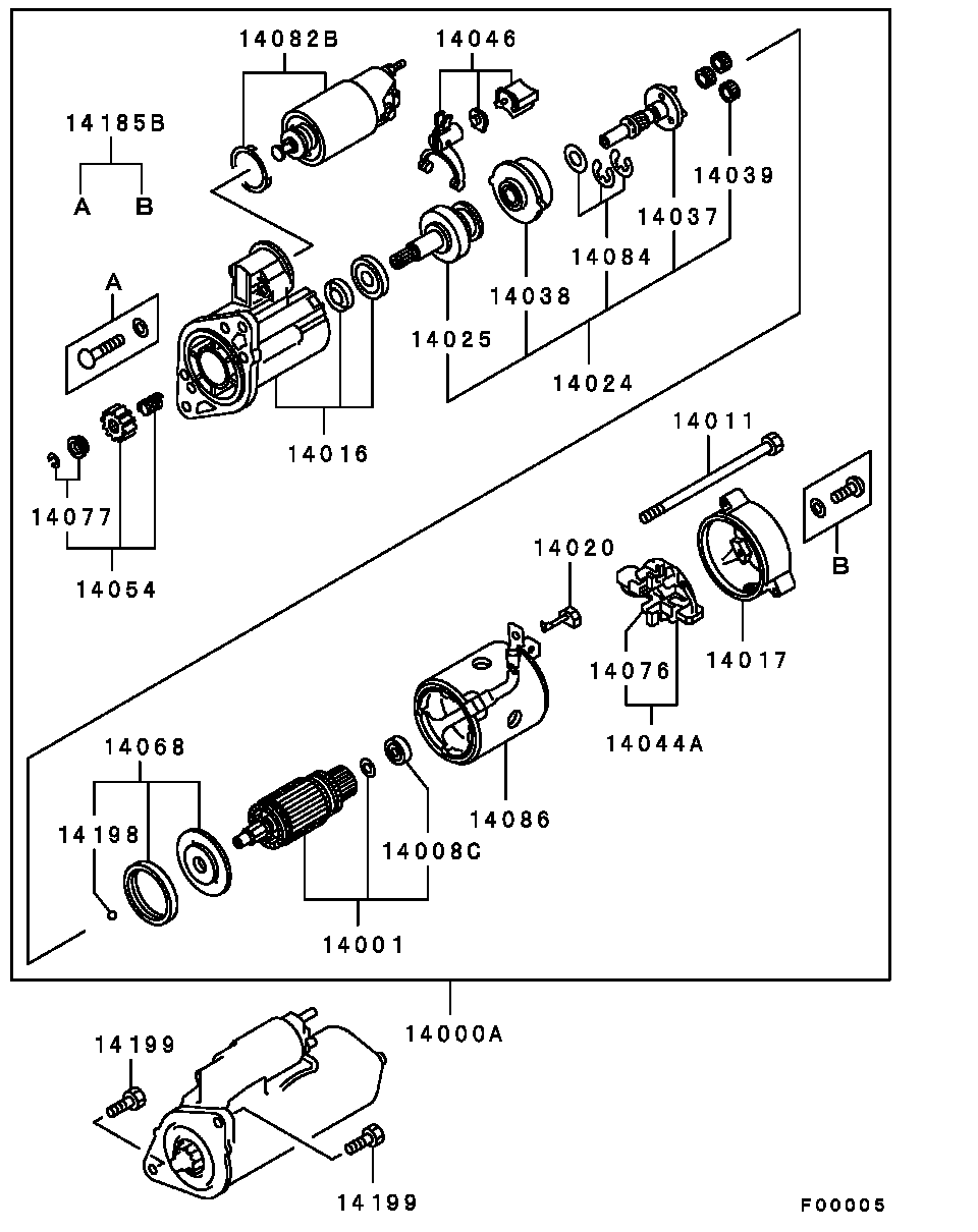 Mitsubishi ME 204424 - Starter allinparts.ro