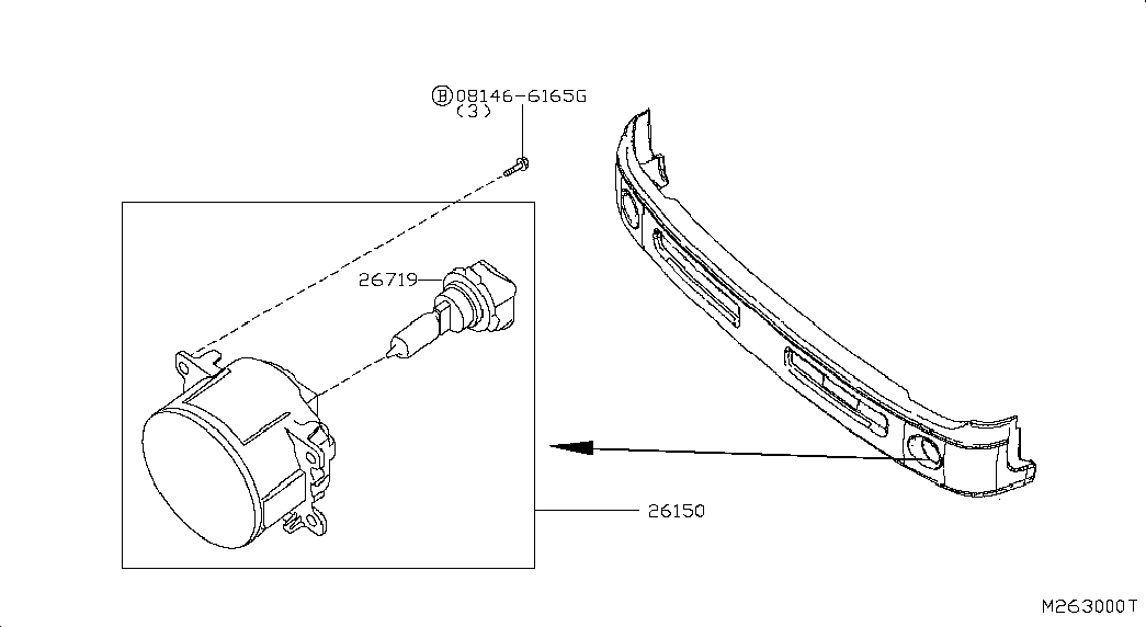 NISSAN 26296-89947 - Bec, far pentru viraje allinparts.ro