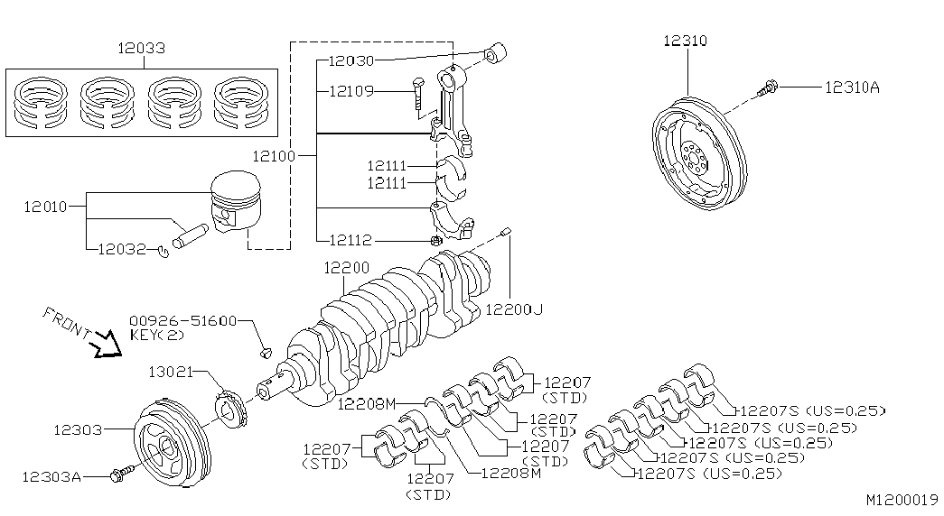 NISSAN 13021-5M300 - Chit lant de distributie allinparts.ro