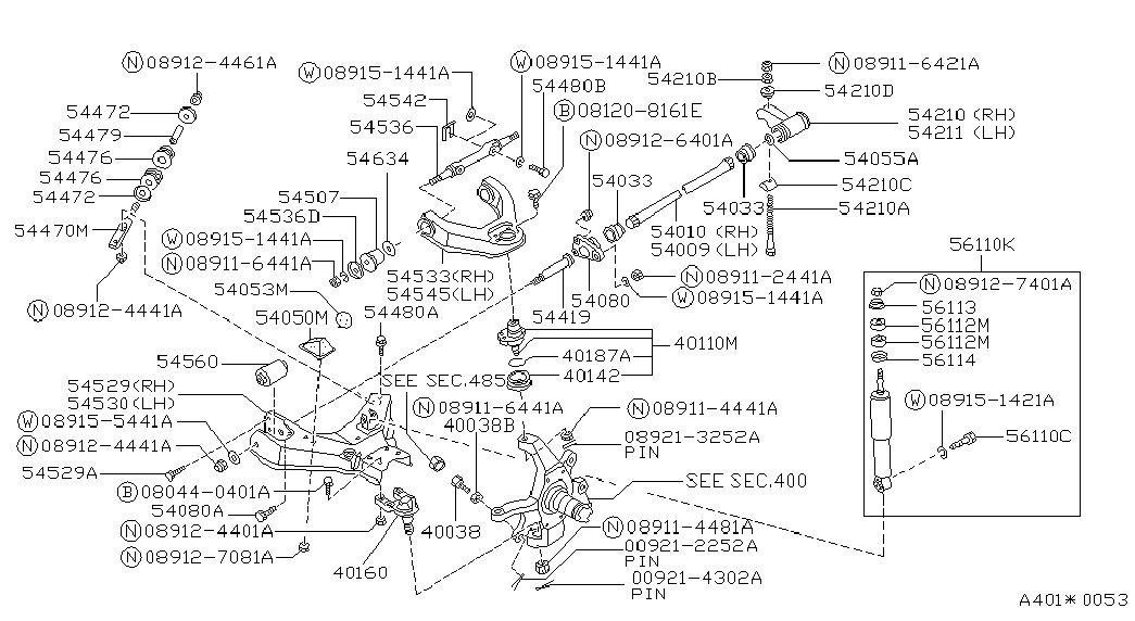NISSAN 56110-45G25 - Amortizor allinparts.ro