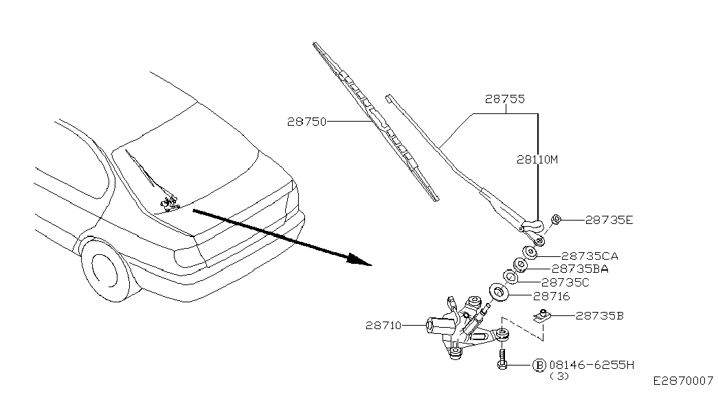 NISSAN 28890-70J00 - Lamela stergator allinparts.ro