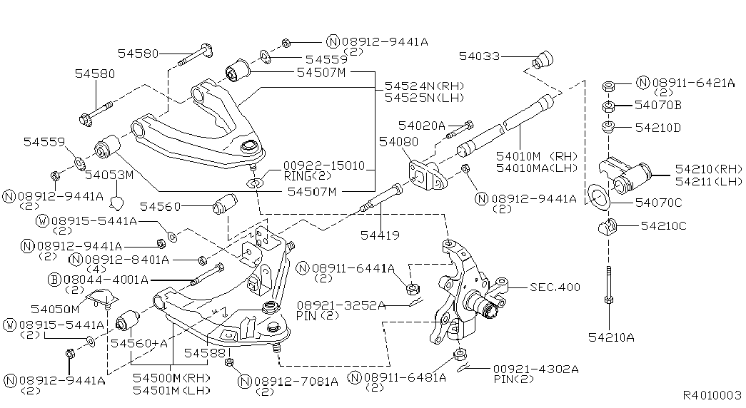 NISSAN 54524-8B550 - Articulatie sarcina / ghidare allinparts.ro