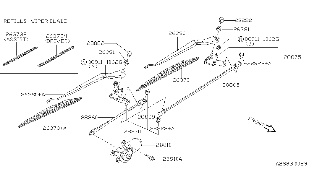 NISSAN 288903W400 - Lamela stergator allinparts.ro