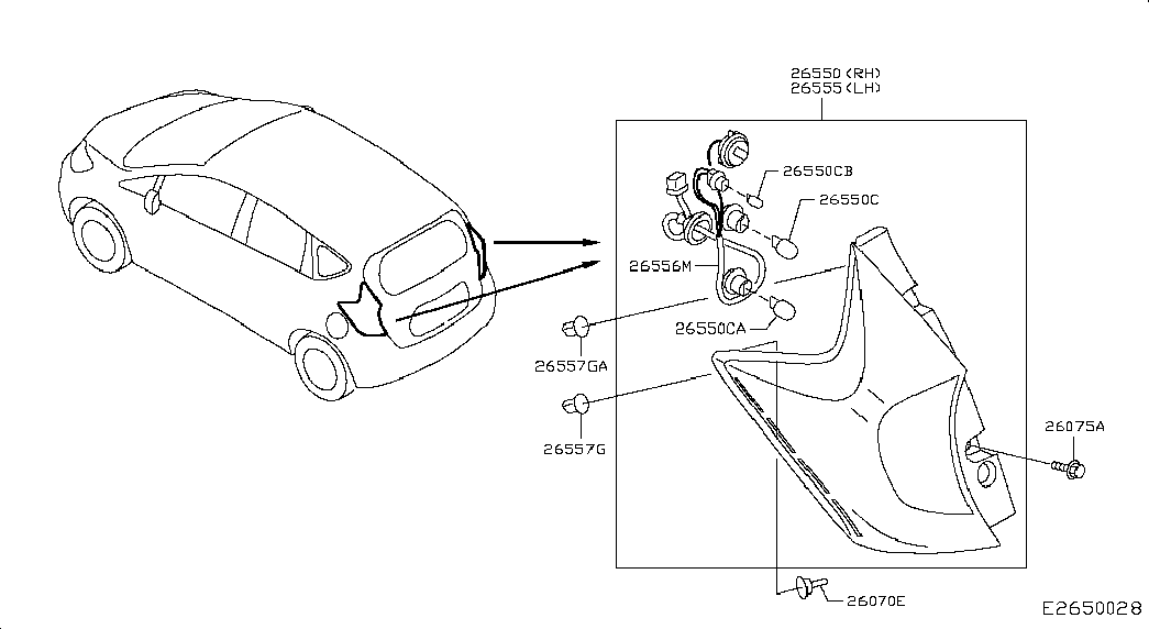 NISSAN 26261-8994D - Bec, lumini interioare allinparts.ro