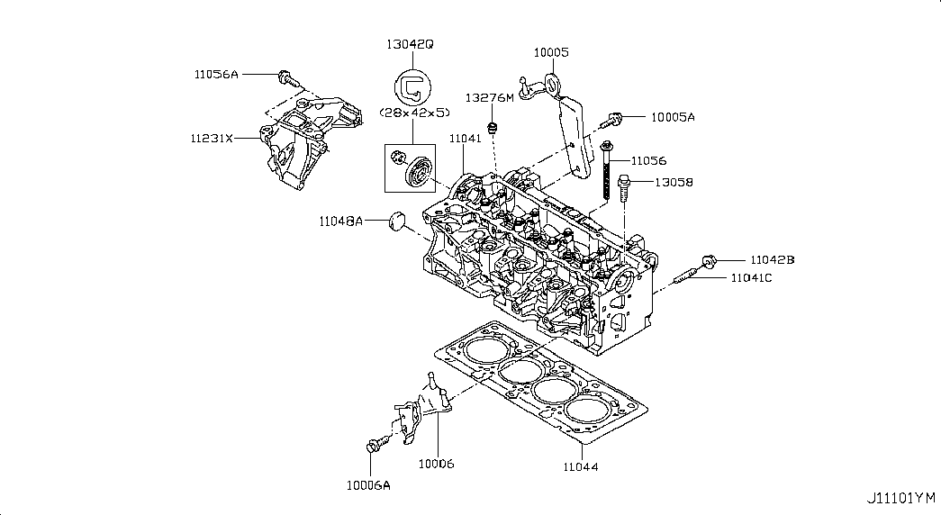 Infiniti 11044 00Q0W - Garnitura, chiulasa allinparts.ro