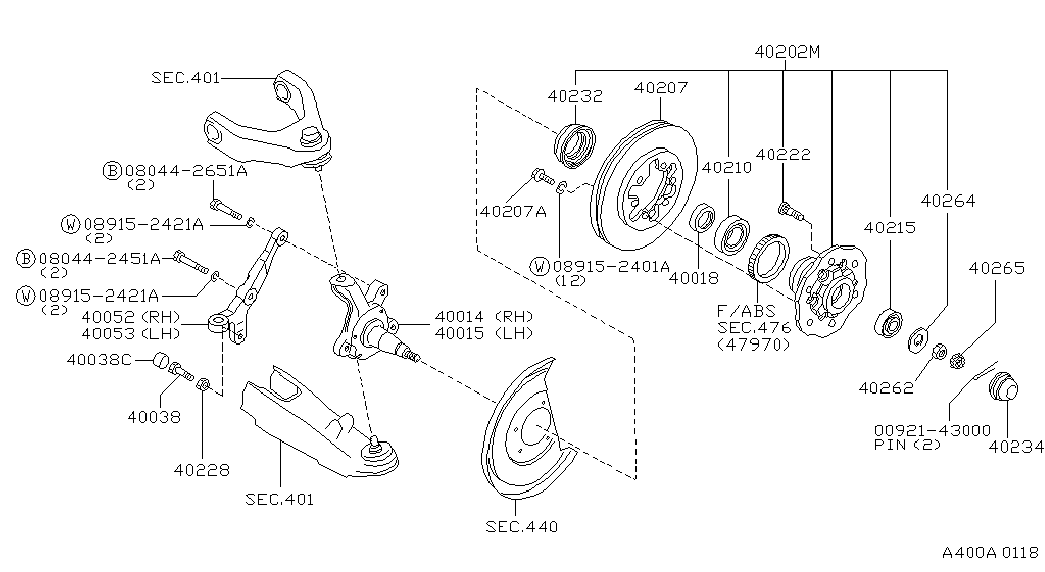 NISSAN 40215-F1700 - Set rulment roata allinparts.ro