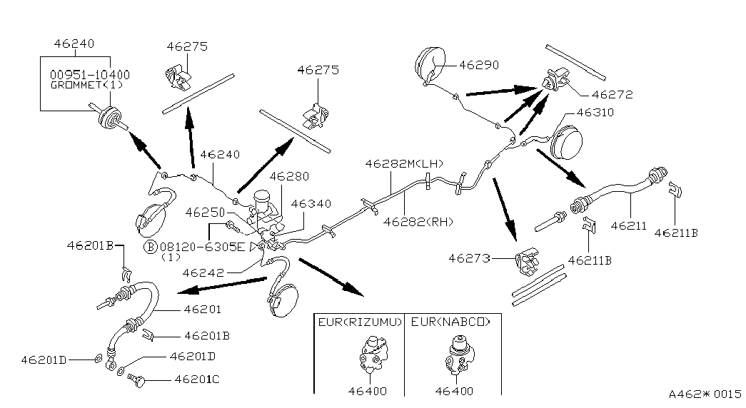 NISSAN 46214 01A14 - Furtun frana allinparts.ro