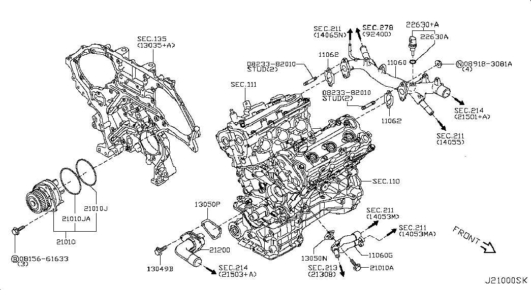 Infiniti B1010JK00A - Pompa apa allinparts.ro