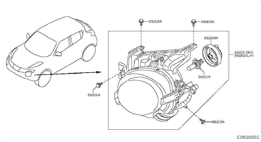 NISSAN 26294-8990D - Bec, proiector ceata allinparts.ro