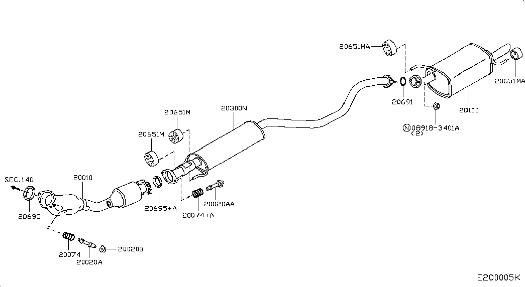 NISSAN 20651-BH00A - Bucsa, bara stabilizare allinparts.ro