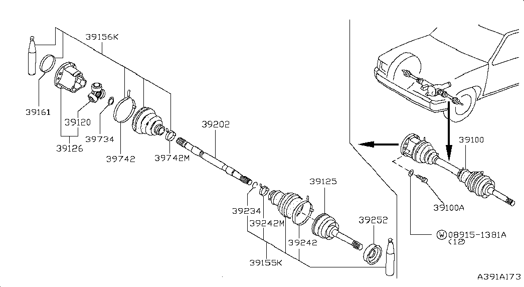 NISSAN 39241-5V026 - Burduf cauciuc, articulatie planetara allinparts.ro