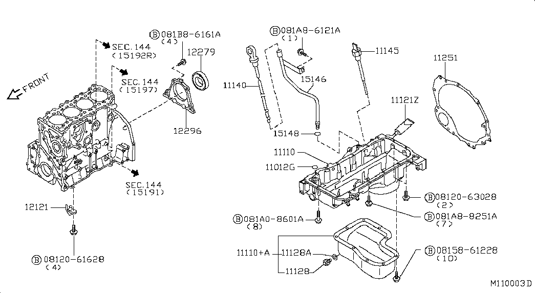 NISSAN 111289C60A - Surub de golire,baia de ulei allinparts.ro