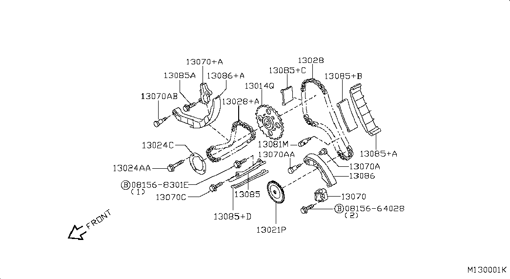 NISSAN 13091-EB300 - Chit lant de distributie allinparts.ro